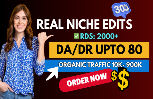 ⚛️Niche Edits Links On Genuine Blog Sites-30%OFF