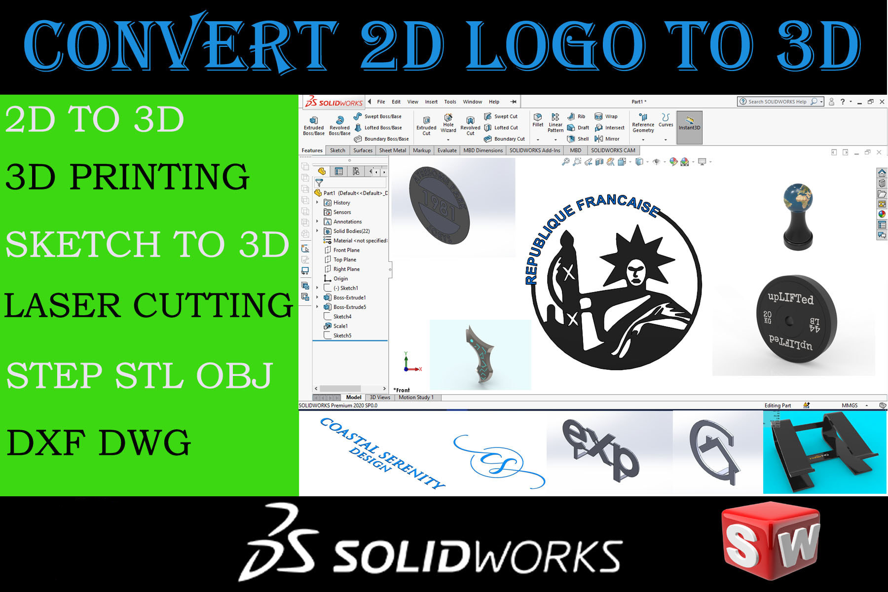 Convert 2d Logo To 3d Model For 3d Printing Legiit