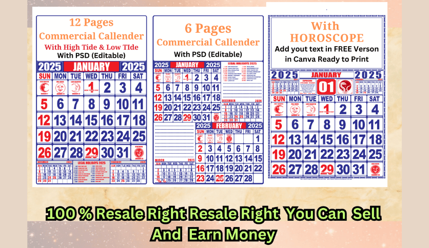 Calendar 2025 Template Complete Bundle Set | Legiit calendar-2025-template-complete-bundle-set-legiit