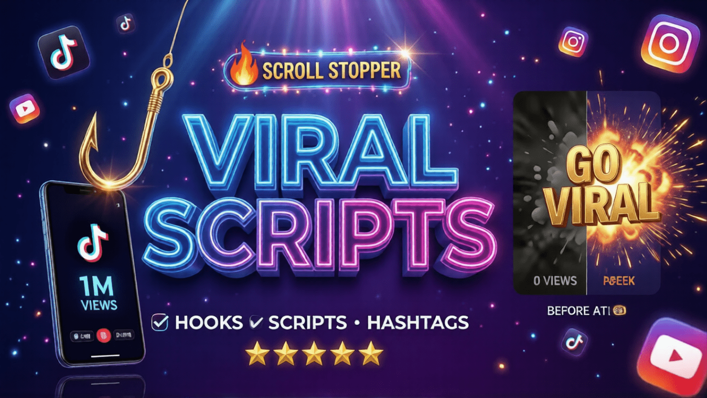 I will write viral TikTok scripts & Instagram Reels hooks that stop th