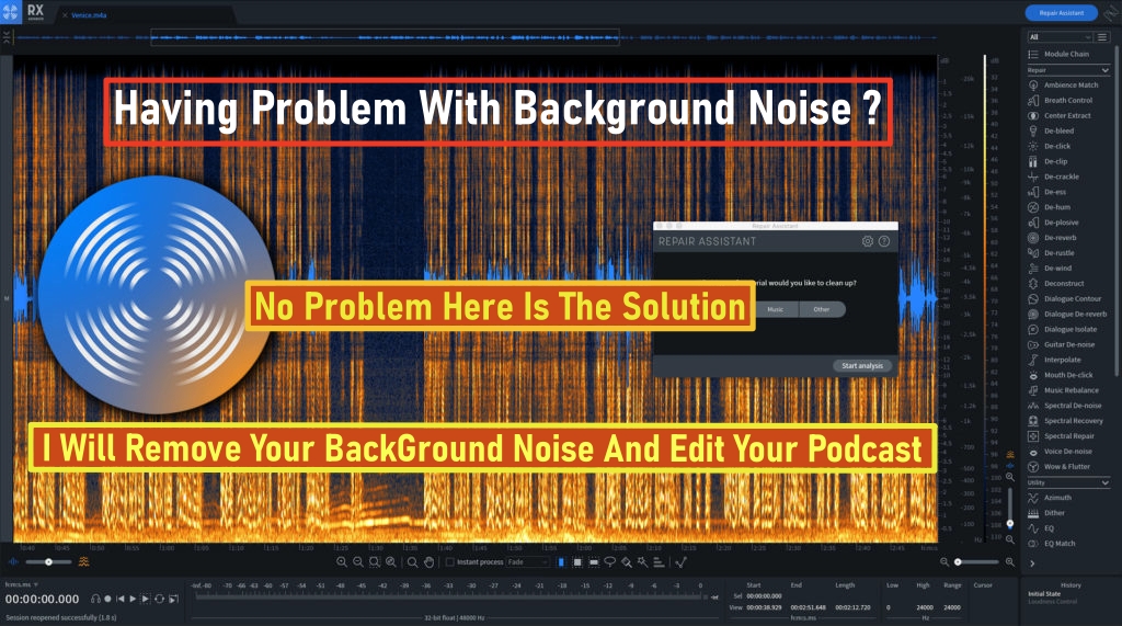 Podcast Editing/Background Noise Remove/Noise Reduction/Intro & Outro