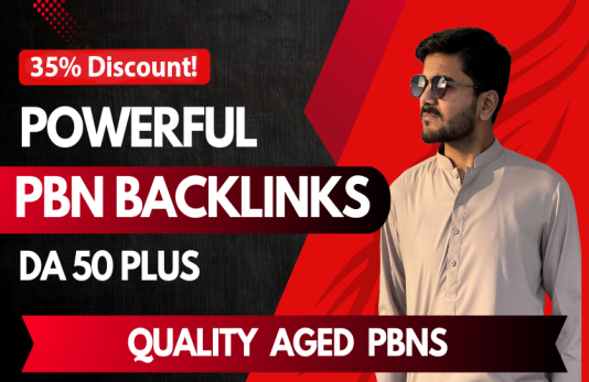 ⏩ Powerful DA50+ PBN Backlinks ❇️ 35%OFF SEO Boost