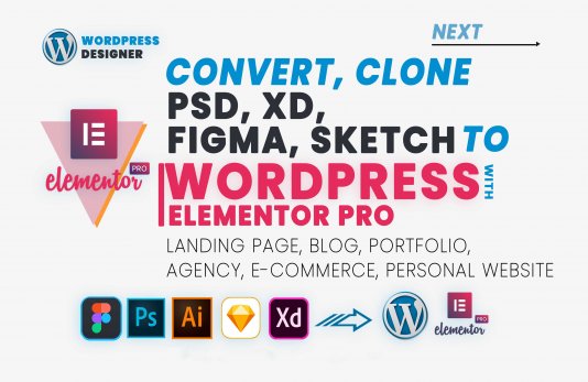 Convert Psd, Xd, Sketch, Figma To Wordpress | Legiit